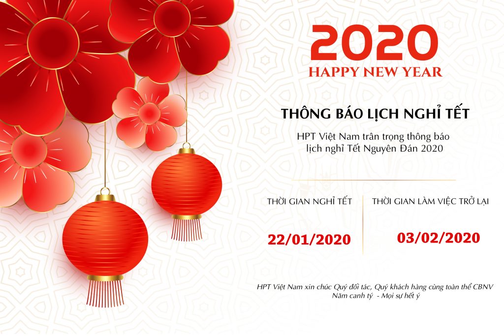 Thông báo lịch nghỉ Tết Nguyên Đán 2020