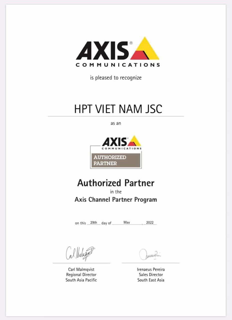 Chứng nhận nhập khẩu AXIS - HPT Việt Nam