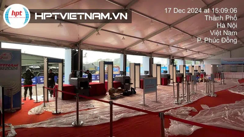 HPT Việt Nam lắp đặt máy soi hành lý kết hợp cổng dò kim loại tại Triển lãm quốc phòng quốc tế Việt Nam HPT Việt Nam lắp đặt máy soi hành lý kết hợp cổng dò kim loại tại Triển lãm quốc phòng quốc tế Việt Nam