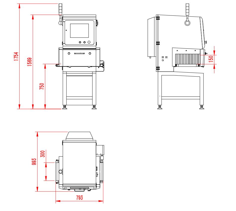 Kích thước Máy do tạp chất X-ray Matrixcope MTC-45XPRO