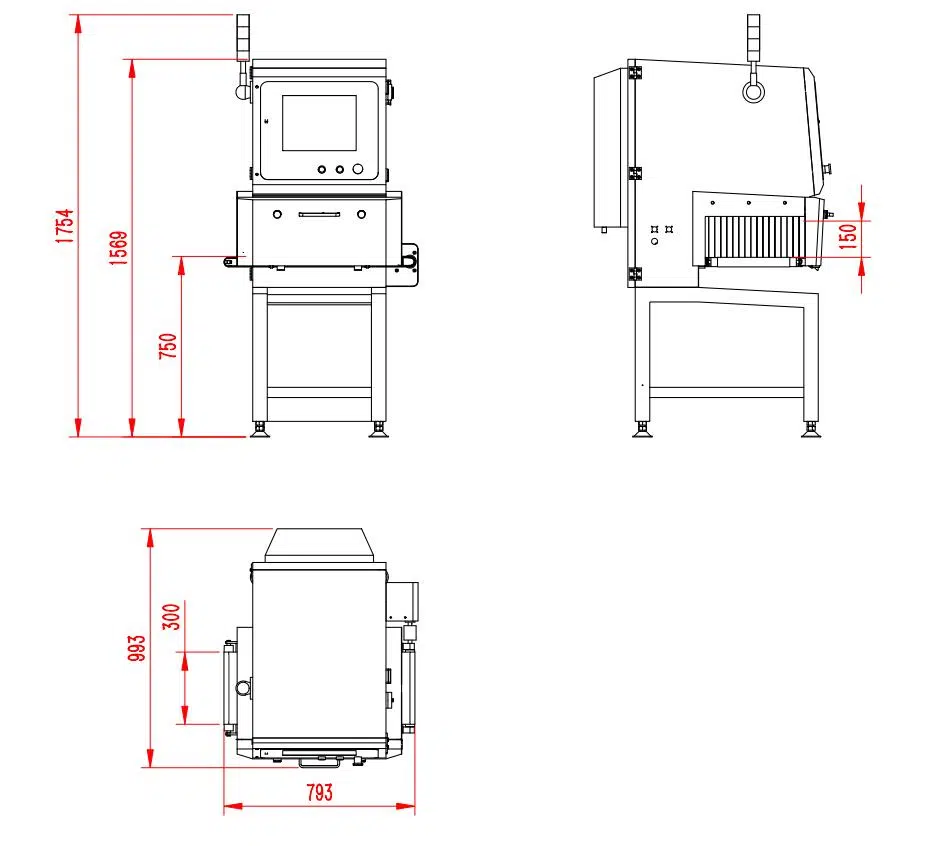Kích thước Máy do tạp chất X-ray Matrixcope MTC-45XPRO