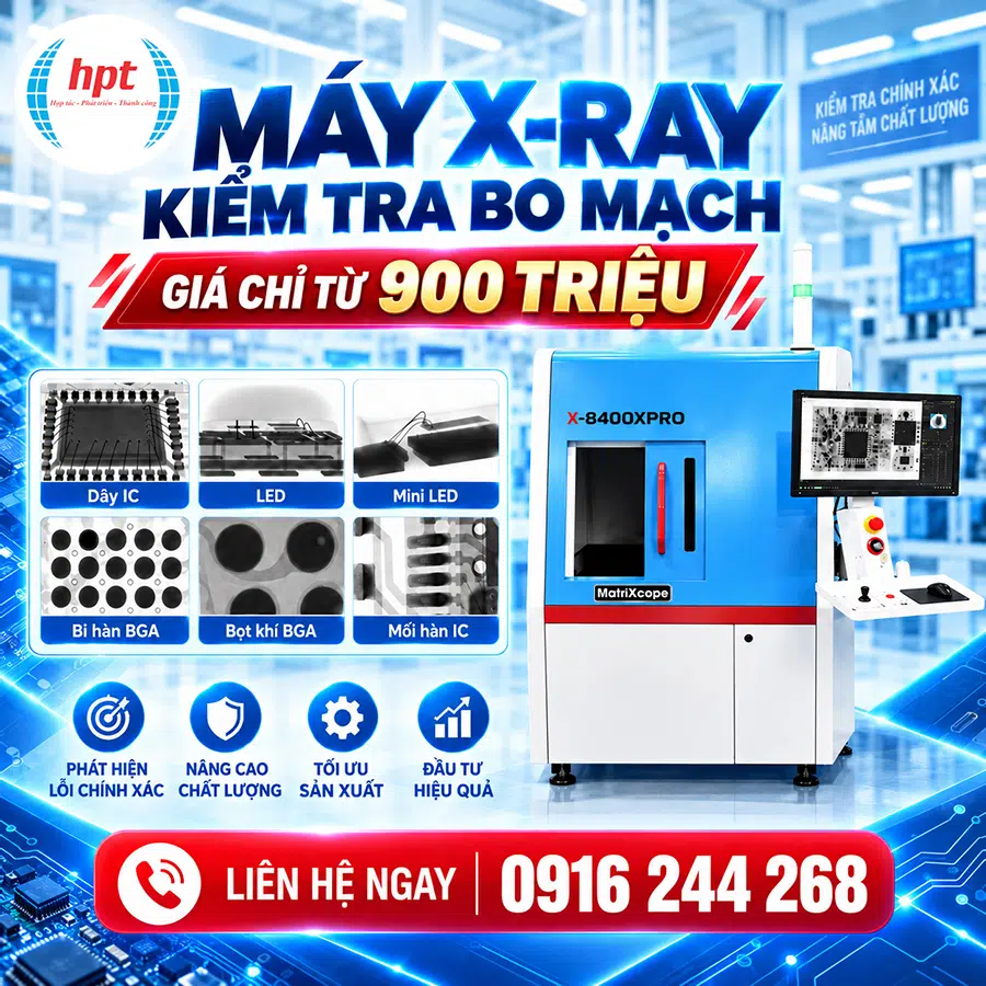 Máy Kiểm Tra Bo Mạch PCB X-Ray: Phát Hiện Lỗi Ẩn 0.1 µm