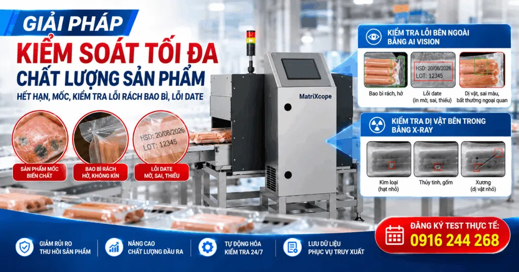 Đã Đến Lúc Nhà Máy Nâng Cấp: Từ Máy Dò Kim Loại Đến AI Vision Kiểm Soát Tóc, Nhựa, Cao Su Từ 0,04 mm 6 giai phap kiem tra thuc pham het han hptvietnam 1