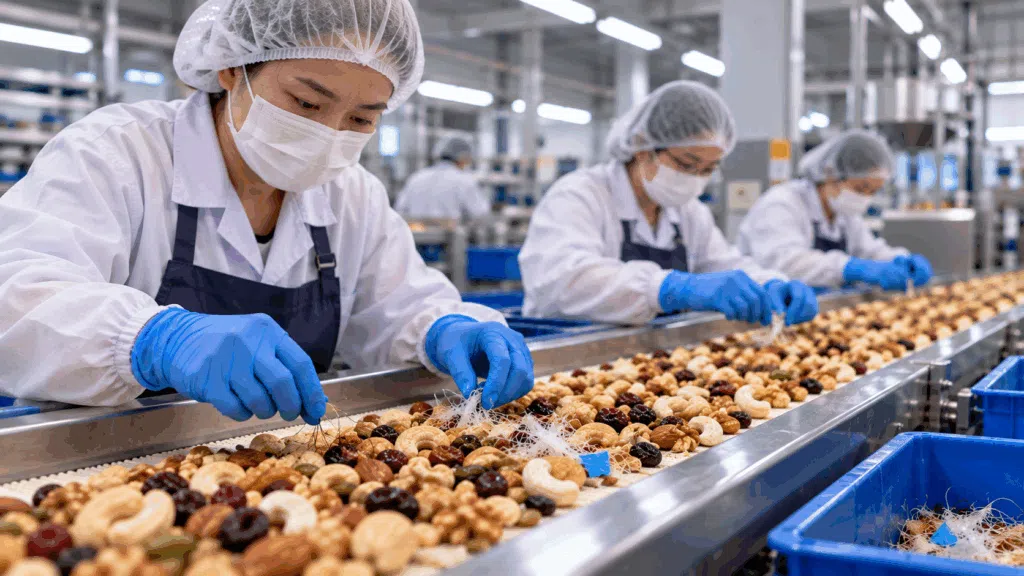 Nhà Máy Đã Có Máy Dò Kim Loại – Vậy Tóc, Nilon, Nhựa Và Côn Trùng Ai Kiểm Soát? 5 kiem tra hat tren day chuyen thuc pham